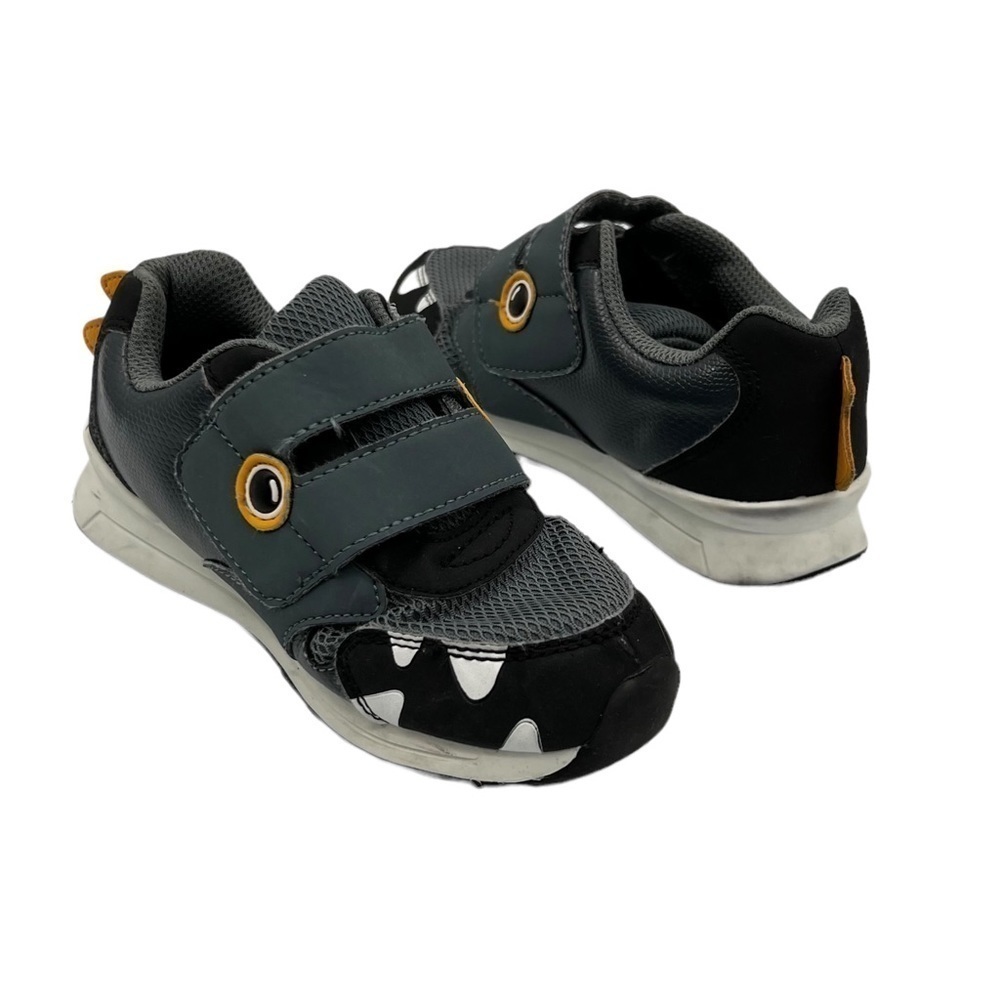 Cat & Jack Gray Shark Hook And Loop Sneakers Size 12 Toddler Boy's